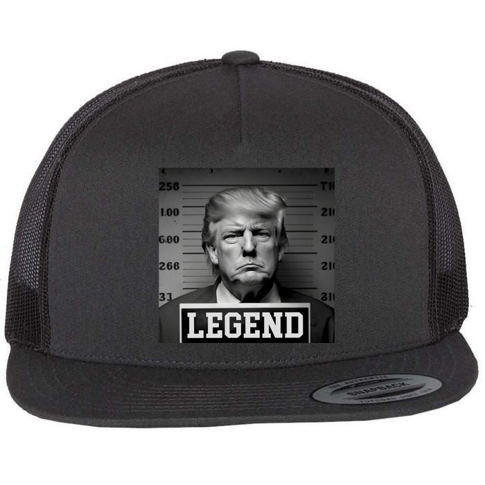 Donald Trump Mugshot Legend Flat Bill Trucker Hat