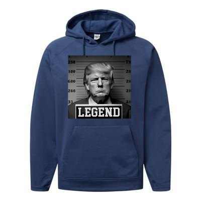 Donald Trump Mugshot Legend Performance Fleece Hoodie