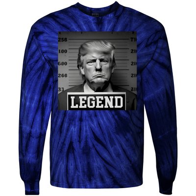 Donald Trump Mugshot Legend Tie-Dye Long Sleeve Shirt