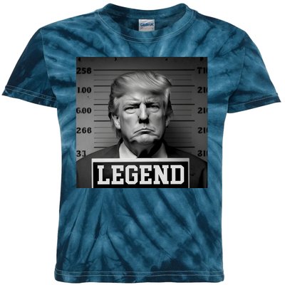 Donald Trump Mugshot Legend Kids Tie-Dye T-Shirt