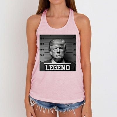 Donald Trump Mugshot Legend Women's Knotted Racerback Tank