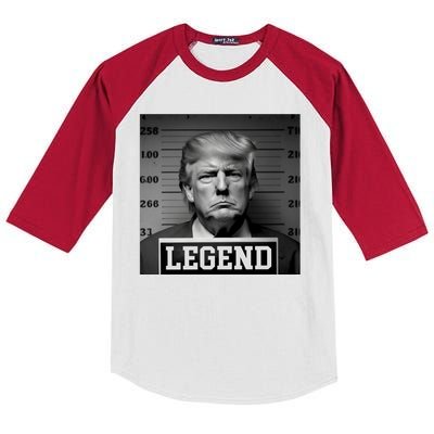 Donald Trump Mugshot Legend Kids Colorblock Raglan Jersey