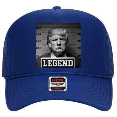 Donald Trump Mugshot Legend High Crown Mesh Back Trucker Hat