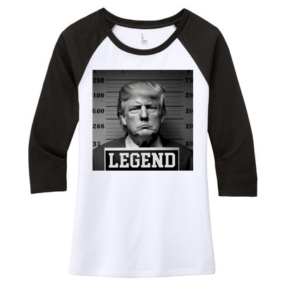 Donald Trump Mugshot Legend Women's Tri-Blend 3/4-Sleeve Raglan Shirt