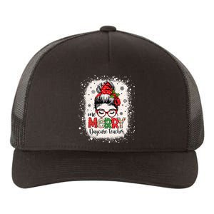 Daycare Teacher Messy Bun Preschool Christmas Yupoong Adult 5-Panel Trucker Hat