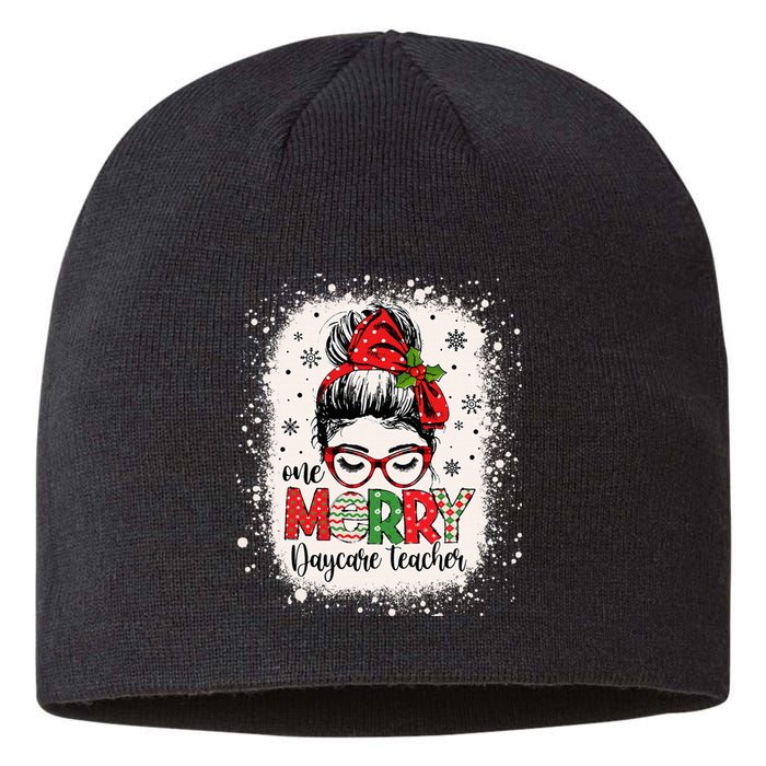 Daycare Teacher Messy Bun Preschool Christmas Sustainable Beanie