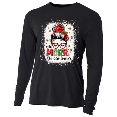 Daycare Teacher Messy Bun Preschool Christmas Cooling Performance Long Sleeve Crew