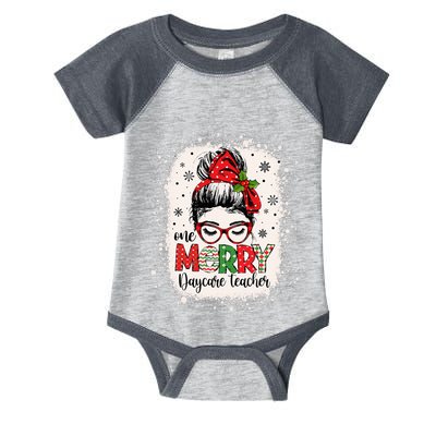 Daycare Teacher Messy Bun Preschool Christmas Infant Baby Jersey Bodysuit