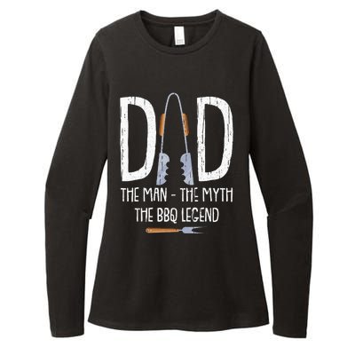 Dad The Man The Myth The BBQ Legend Funny Barbecue Pitmaster Womens CVC Long Sleeve Shirt