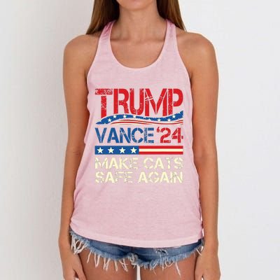 Donald Trump Make Cats Safe Again 2024 Debate Women's Knotted Racerback Tank