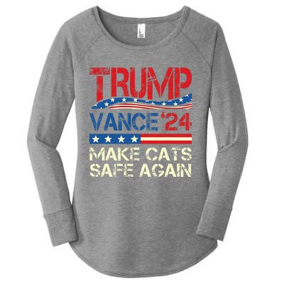 Donald Trump Make Cats Safe Again 2024 Debate Women's Perfect Tri Tunic Long Sleeve Shirt