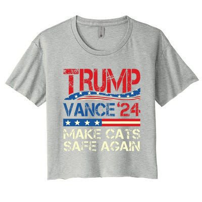 Donald Trump Make Cats Safe Again 2024 Debate Women's Crop Top Tee