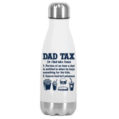 Dad Tax Making Sure Its Not Poiso Fathers Day Dad Joke Stainless Steel Insulated Water Bottle