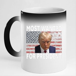 Donald Trump Most Wanted For President 2024 11oz Black Color Changing Mug