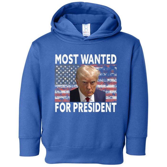 Donald Trump Most Wanted For President 2024 Toddler Hoodie