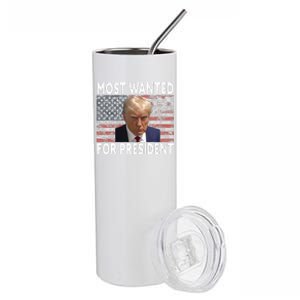 Donald Trump Most Wanted For President 2024 Stainless Steel Tumbler