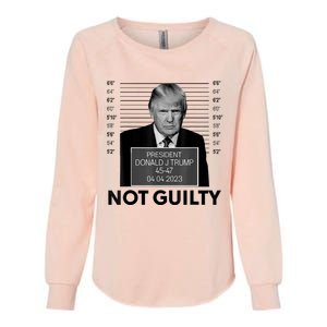 Donald Trump Mugshot Not Guilty Trump Supporter Womens California Wash Sweatshirt