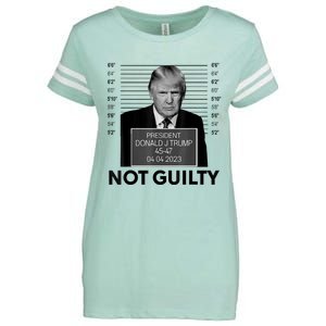 Donald Trump Mugshot Not Guilty Trump Supporter Enza Ladies Jersey Football T-Shirt