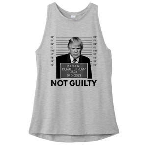 Donald Trump Mugshot Not Guilty Trump Supporter Ladies PosiCharge Tri-Blend Wicking Tank