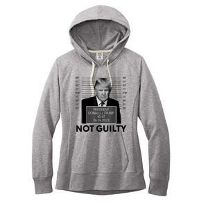 Donald Trump Mugshot Not Guilty Trump Supporter Women's Fleece Hoodie