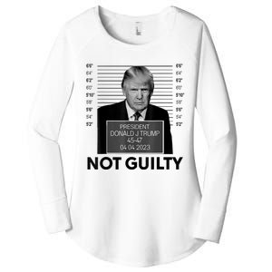 Donald Trump Mugshot Not Guilty Trump Supporter Women's Perfect Tri Tunic Long Sleeve Shirt