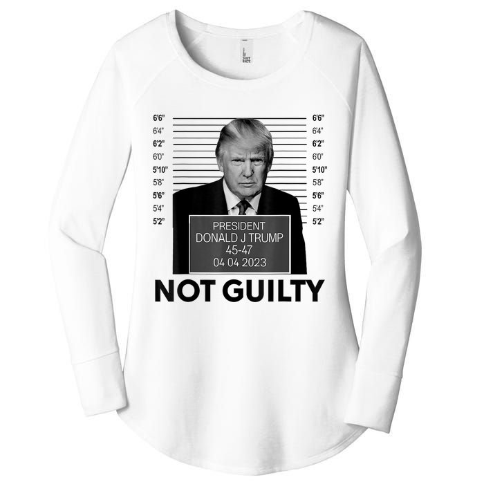 Donald Trump Mugshot Not Guilty Trump Supporter Women's Perfect Tri Tunic Long Sleeve Shirt