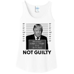 Donald Trump Mugshot Not Guilty Trump Supporter Ladies Essential Tank