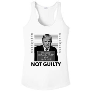 Donald Trump Mugshot Not Guilty Trump Supporter Ladies PosiCharge Competitor Racerback Tank