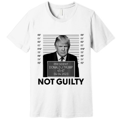 Donald Trump Mugshot Not Guilty Trump Supporter Premium T-Shirt