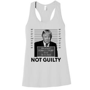 Donald Trump Mugshot Not Guilty Trump Supporter Women's Racerback Tank