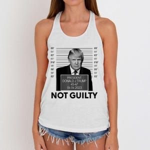 Donald Trump Mugshot Not Guilty Trump Supporter Women's Knotted Racerback Tank