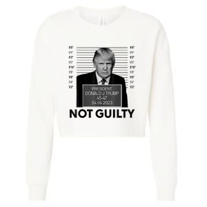 Donald Trump Mugshot Not Guilty Trump Supporter Cropped Pullover Crew