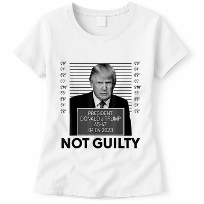Donald Trump Mugshot Not Guilty Trump Supporter Womens T-Shirt