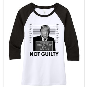 Donald Trump Mugshot Not Guilty Trump Supporter Women's Tri-Blend 3/4-Sleeve Raglan Shirt