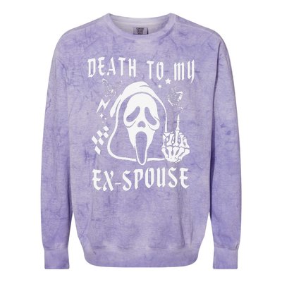 Death To My Exspouse Newly Divorce Status Ex Marriage Life Colorblast Crewneck Sweatshirt