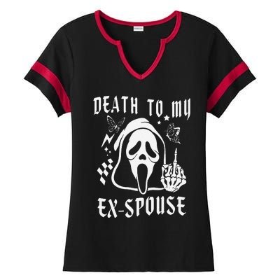 Death To My Exspouse Newly Divorce Status Ex Marriage Life Ladies Halftime Notch Neck Tee