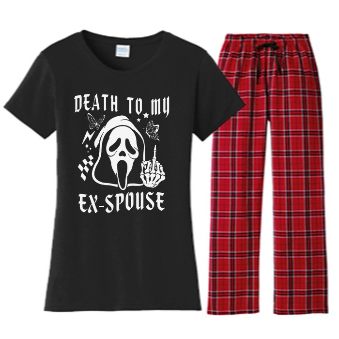 Death To My Exspouse Newly Divorce Status Ex Marriage Life Women's Flannel Pajama Set