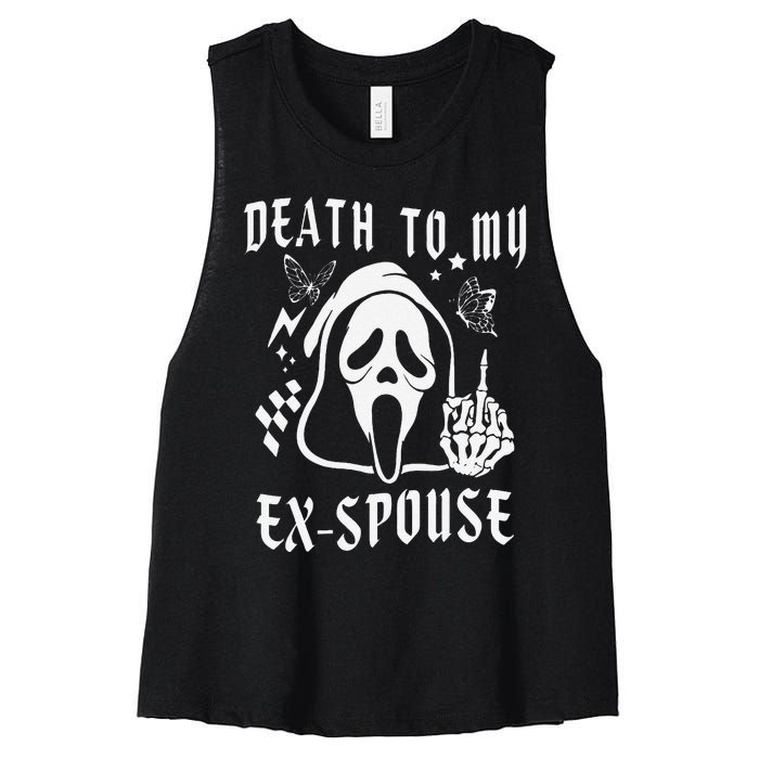 Death To My Exspouse Newly Divorce Status Ex Marriage Life Women's Racerback Cropped Tank