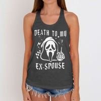 Death To My Exspouse Newly Divorce Status Ex Marriage Life Women's Knotted Racerback Tank