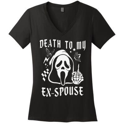 Death To My Exspouse Newly Divorce Status Ex Marriage Life Women's V-Neck T-Shirt