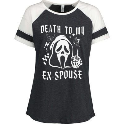 Death To My Exspouse Newly Divorce Status Ex Marriage Life Enza Ladies Jersey Colorblock Tee