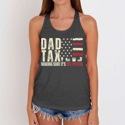 Dad Tax Making Sure It's Not Usa Flag Daddy Tax Women's Knotted Racerback Tank