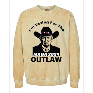 Donald Trump Maga IM Voting For The Outlaw 2024 Colorblast Crewneck Sweatshirt