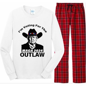 Donald Trump Maga IM Voting For The Outlaw 2024 Long Sleeve Pajama Set