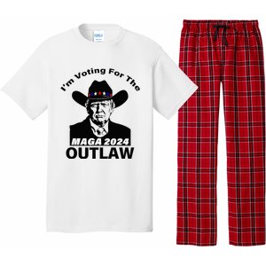 Donald Trump Maga IM Voting For The Outlaw 2024 Pajama Set