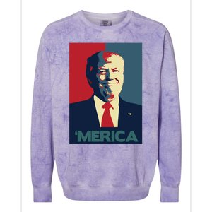 Donald Trump Merica Gift Colorblast Crewneck Sweatshirt