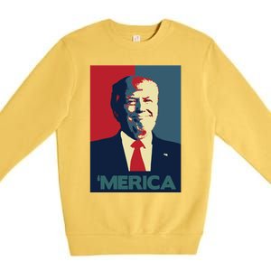 Donald Trump Merica Gift Premium Crewneck Sweatshirt