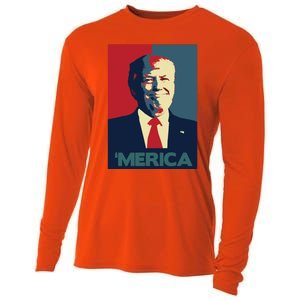 Donald Trump Merica Gift Cooling Performance Long Sleeve Crew