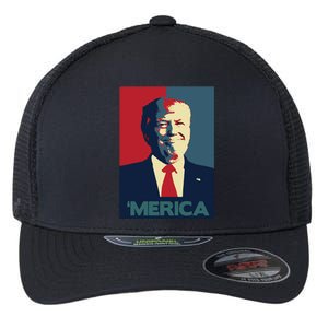 Donald Trump Merica Gift Flexfit Unipanel Trucker Cap