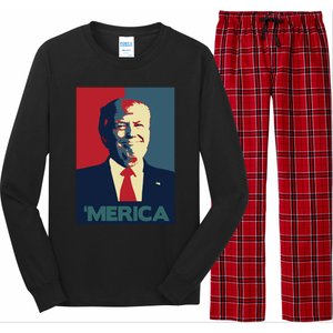 Donald Trump Merica Gift Long Sleeve Pajama Set